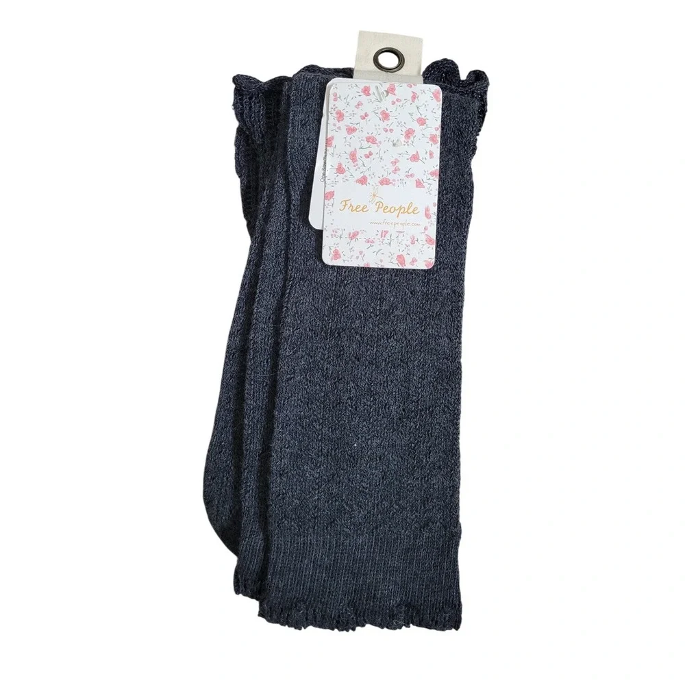 Free People Charcoal‎ Grey Knit Leg Warmers One Size NWT F147A852
